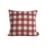 Housse de coussin jacquard 100 % coton rouge 45x45 cm