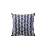 Housse de coussin jacquard bicolore � carreaux bleu 40x40 cm