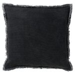Housse de coussin noir en coton - 45x45 cm uni