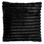 Housse de coussin noir fausse fourrure - 50x50 cm avec motif ray