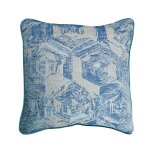 Housse de coussin pur coton bleu 40x40 cm Housse de coussin pur coton bleu 40x40 cm