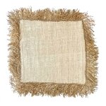 Housse de coussin rectangulaire en coton blanc avec franges 50x30cm Housse de coussin rectangulaire en coton blanc avec franges 50x30cm