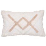 Housse de coussin rectangulaire tuft�e polyester / coton ivoire 30x50 cm