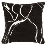 Housse de coussin tisse jacquard motif noir et blanc 40x40