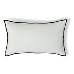 Housse de coussin toile de coton blanc & noir 50x30
