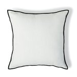 Housse de coussin toile de coton blanc & noir 50x50