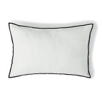 Housse de coussin toile de coton blanc & noir 60x40