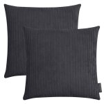 Housses de coussin velours cotel� noir - lot de 2 - 40x40