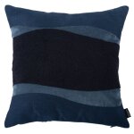 Housse de coussin en velours de coton bleu 40x40