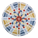 Housse de table lastique mosaque bleu, vert et rouge - taille xl