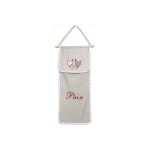 Huche  pain en coton et lin poule