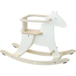Hudada cheval  bascule blanc crme avec arceau