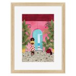 Image encadre en chne chats 30x40