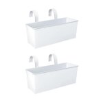 Jardini�re balcon en zinc blanc � suspendre (lot de 2)