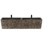 Jardinire balconnire rectangulaire marron 80x18