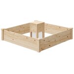 Jardinière carré potager extérieur avec bac à compost en bois naturel Jardinière carré potager extérieur avec bac à compost en bois naturel