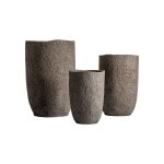 Jardini�re en c�ramique gris rugueux en 44x44x67 cm