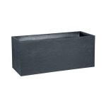 Jardinière effet pierre 100x40x44 cm en polypropylène anthracite Jardinière effet pierre 100x40x44 cm en polypropylène anthracite