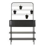 Jardinière en métal noir avec 4 pots Jardinière en métal noir avec 4 pots