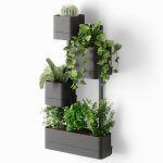 Jardinire murale, plastique recycl noir