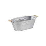Jardinière ovale zinc et bois petit modèle Jardinière ovale zinc et bois petit modèle