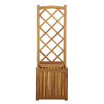 Jardinière avec treillis en bois d'acacia 43, 5x43, 5x130 cm Jardinière avec treillis en bois d'acacia 43, 5x43, 5x130 cm