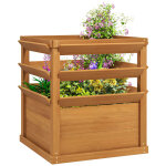 Jardinière avec treillis fond ouvert en bois marron clair Jardinière avec treillis fond ouvert en bois marron clair