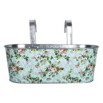 Jardinire zinc imprim roses multicolore