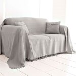 Jet de canap en coton gris 270x250cm