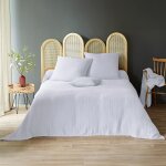 Jet de lit en coton blanc 250x250cm