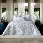 Jete de lit percale bleu clair 230x250 cm Jete de lit percale bleu clair 230x250 cm