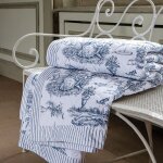 Jete de lit percale bleu foncé 230x250 cm Jete de lit percale bleu foncé 230x250 cm