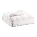 Jeté de lit stonewashed en lin blanc 180 x 260 Jeté de lit stonewashed en lin blanc 180 x 260