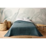 Jet de lit uni 100% polyester bleu marine 180x240cm