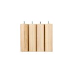 Jeu de 4 pieds cylindriques en hêtre massif vernis h17 cm Jeu de 4 pieds cylindriques en hêtre massif vernis h17 cm
