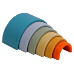 Jouet à empiler petit arc - en - ciel en silicone nature Jouet à empiler petit arc - en - ciel en silicone nature