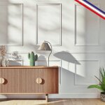 Kit de 6 moulures murales en bois - pin des landes - prt  coller