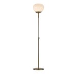 Lampadaire 1xe27 laiton antique et blanc