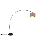 Lampadaire 1xe27 noir, taupe et dor�