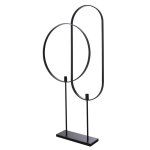 Lampadaire 2 cerclages en metal noir mat h169 Lampadaire 2 cerclages en metal noir mat h169