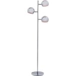 Lampadaire 3 abat - jours en acier chrom h151