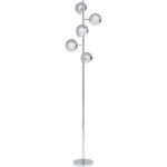 Lampadaire 5 abat - jours en acier chrom h200