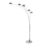 Lampadaire 5 branches en métal chromé h198 Lampadaire 5 branches en métal chromé h198