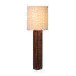 Lampadaire avec abat - jour en lin et socle en bois,  18 cm, h 70 cm