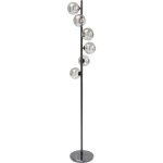 Lampadaire en acier noir et verre h160