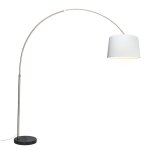 Lampadaire arc acier abat - jour tissu blanc Lampadaire arc acier abat - jour tissu blanc