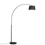 Lampadaire  arc en acier noir