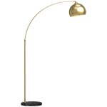 Lampadaire arc arceau courb design marbre noir abat - jour globe chrom