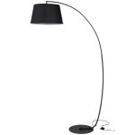 Lampadaire à arc salon courbée h190 cm métal lin noir Lampadaire à arc salon courbée h190 cm métal lin noir