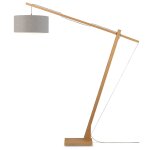 Lampadaire bambou / lin gris clair h207cm Lampadaire bambou / lin gris clair h207cm